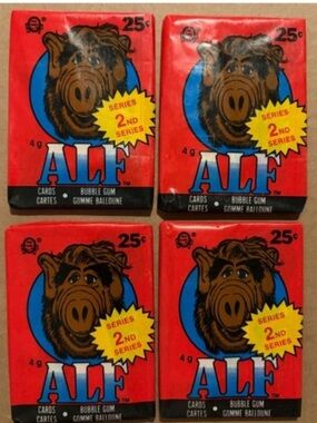 4 PACKS ALF 1987 O-Pee-Chee OPC Sealed Trading Card Wax Pack
